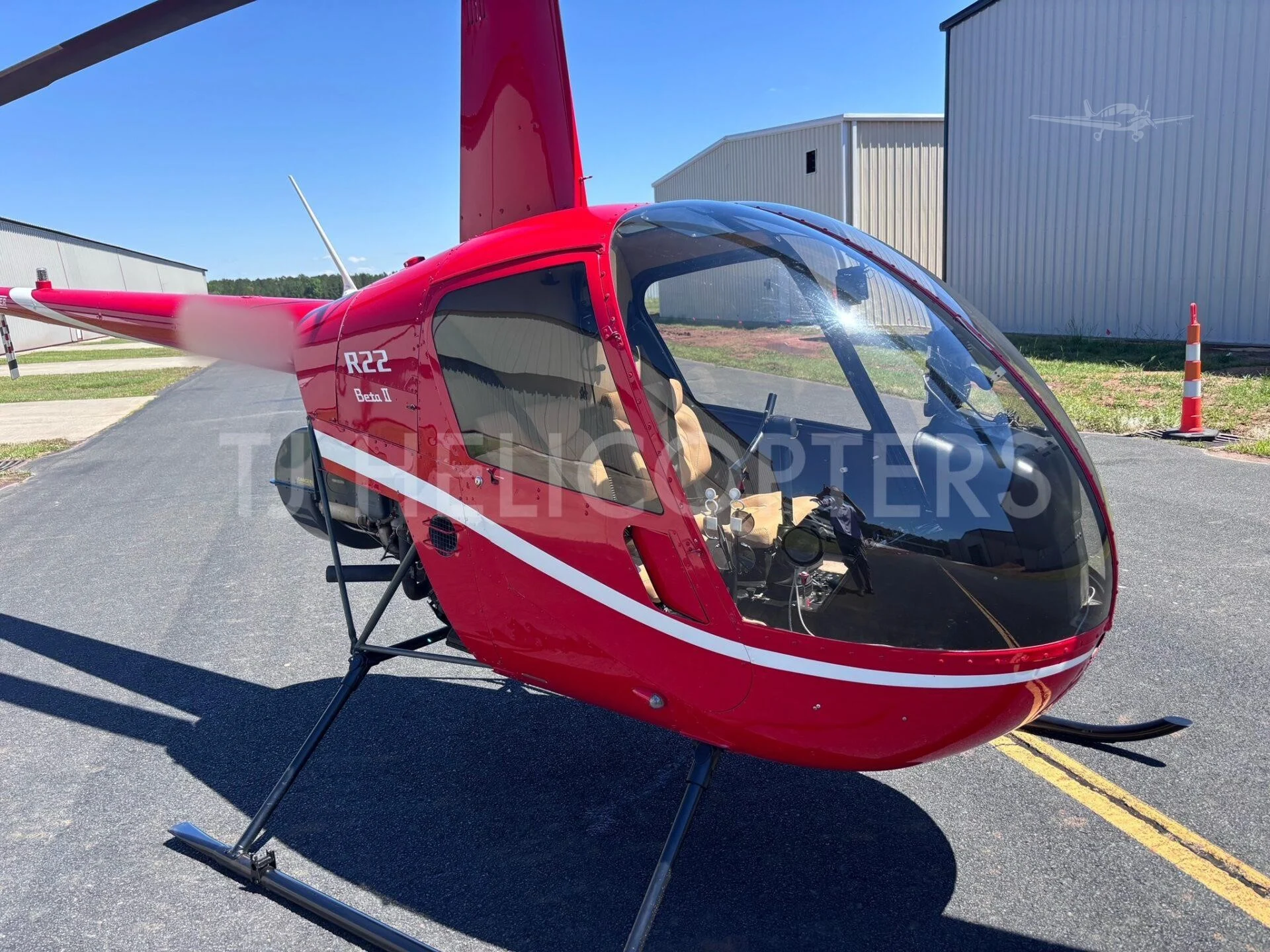 Helicopter in a maintenance setting